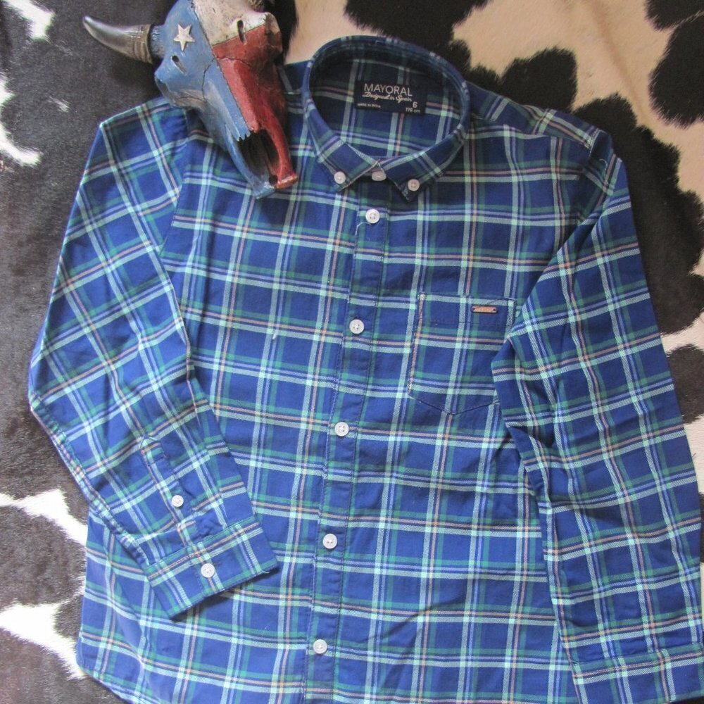 MAYORAL PREMIUM‎ CLOTHES  BOYS PLAID DRESS SHIRT